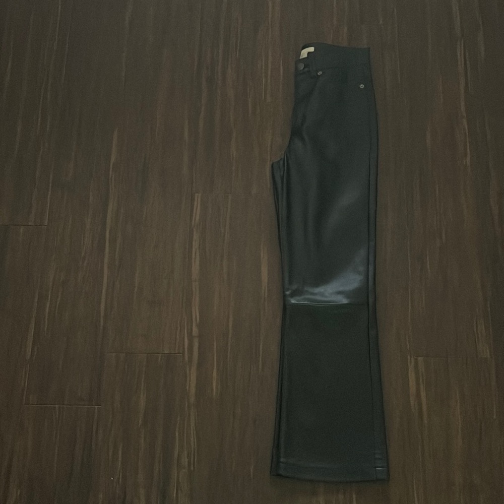 Cropped flared leather pants-